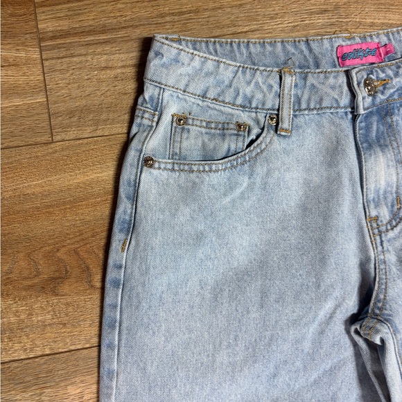 EDIKED Raelynn light Washed Low Rise wide leg Y2K Streetwear Skater Jeans - Picture 7 of 13